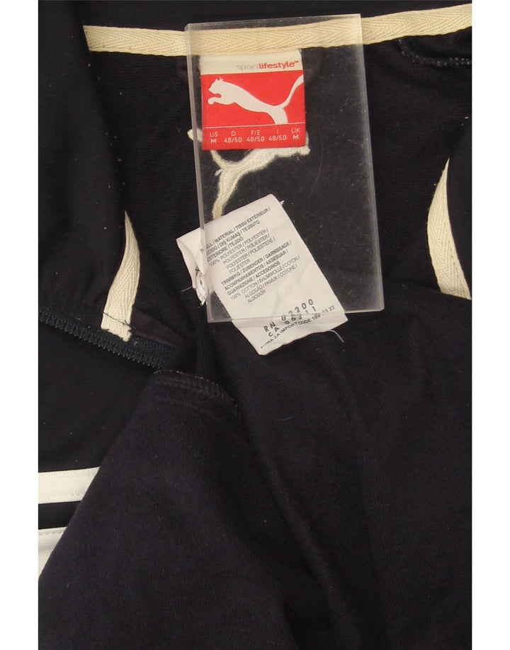 PUMA Mens Tracksuit Top Jacket Medium Navy Blue Colourblock Polyester