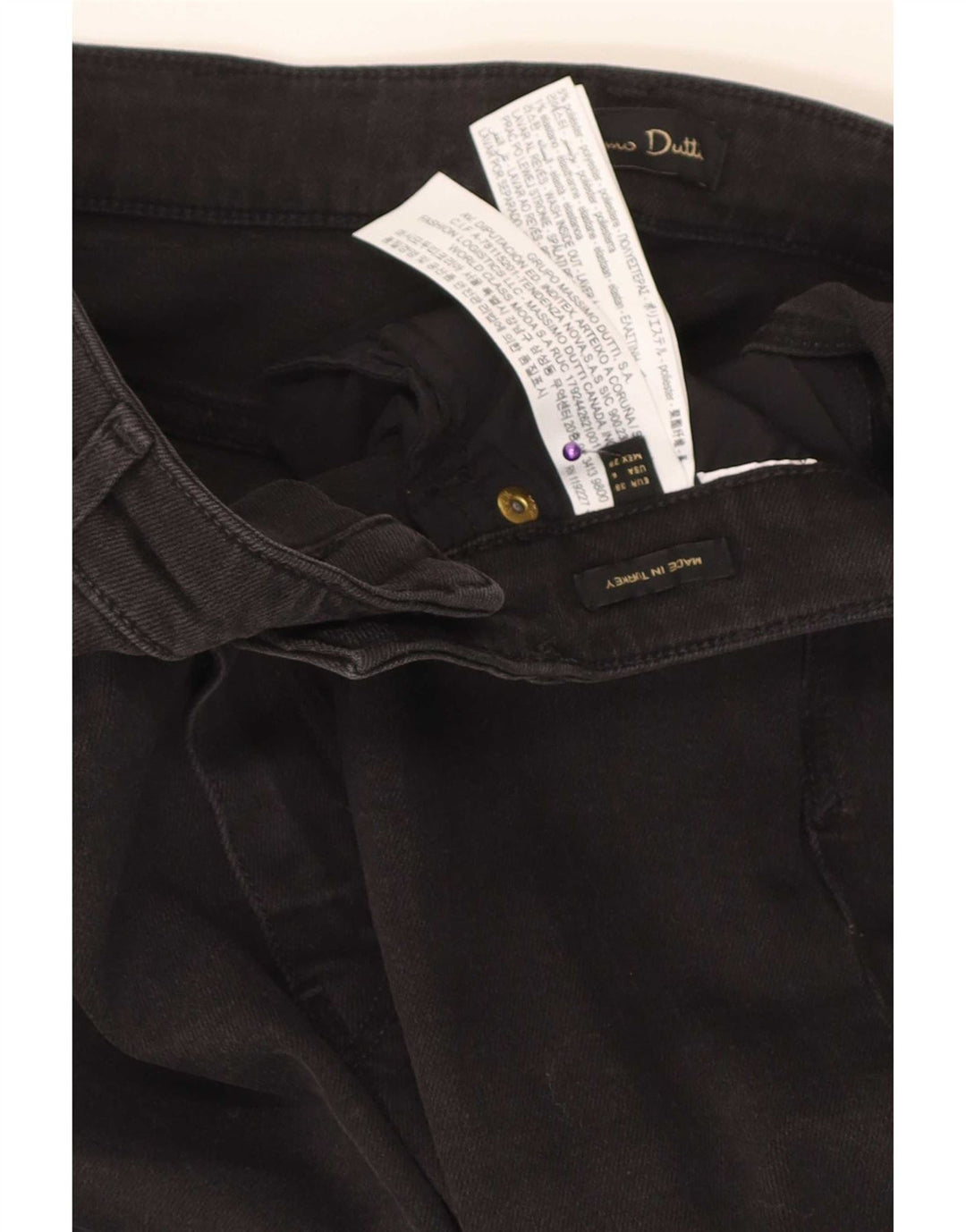 Massimo Dutti Womens Skinny Jeans EU 38 Small W28 L30 Black Polyester