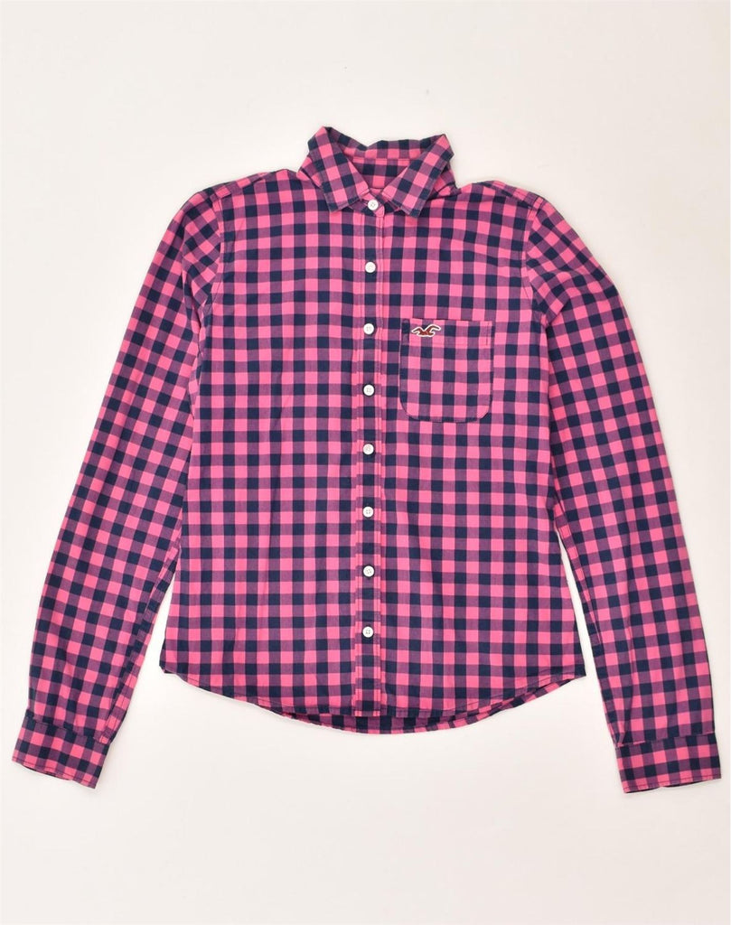 HOLLISTER Womens Shirt UK 6 XS Pink Check Cotton | Vintage Hollister | Thrift | Second-Hand Hollister | Used Clothing | Messina Hembry 