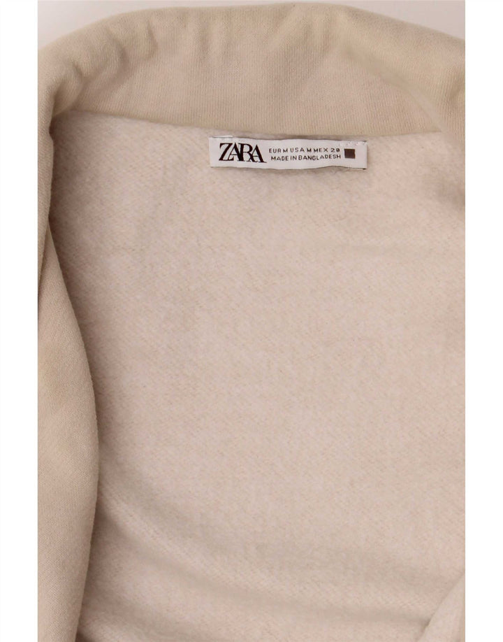 Zara Womens Oversized Open Overcoat UK 14 Medium Beige Cotton