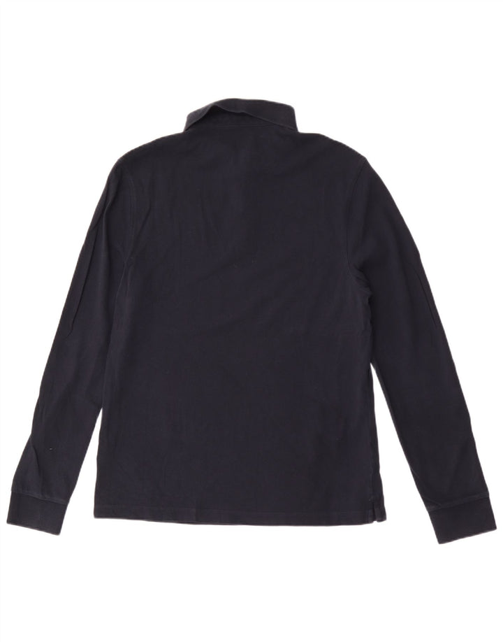 Marks & Spencer Mens Long Sleeve Regular Fit Polo Shirt Medium Navy Blue
