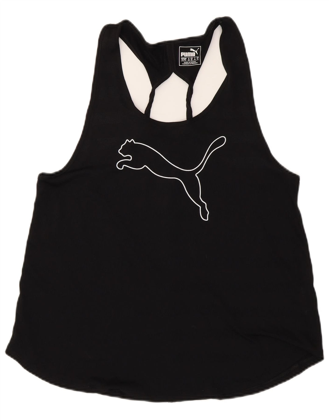 PUMA Womens Graphic Vest Top UK 16 Large  Black Polyester