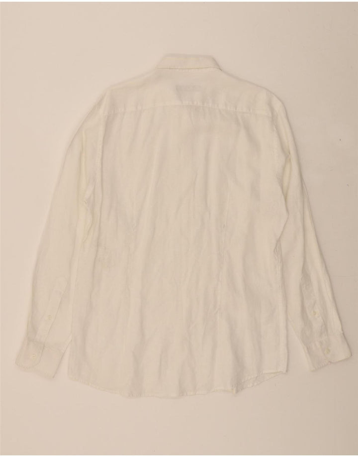 TRUSSARDI JEANS Mens Shirt Size 42 Large White Vintage Trussardi Jeans and Second-Hand Trussardi Jeans from Messina Hembry 