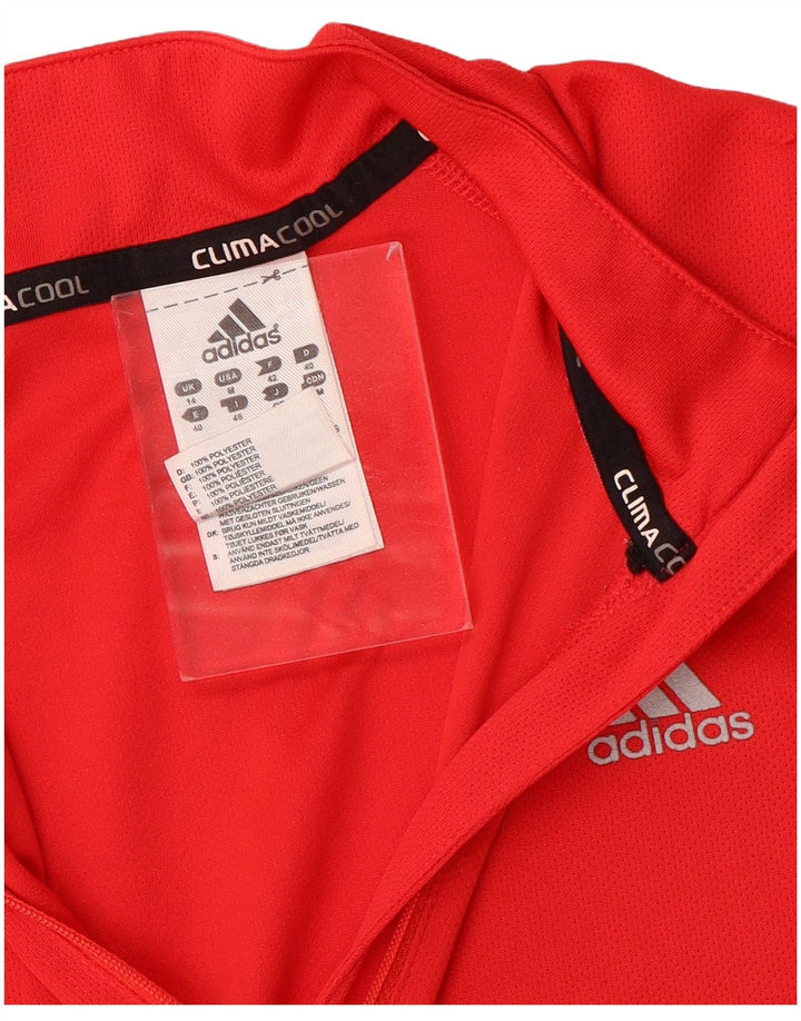Adidas Womens Climacool Zip Neck Pullover Tracksuit Top UK 14 Medium Red