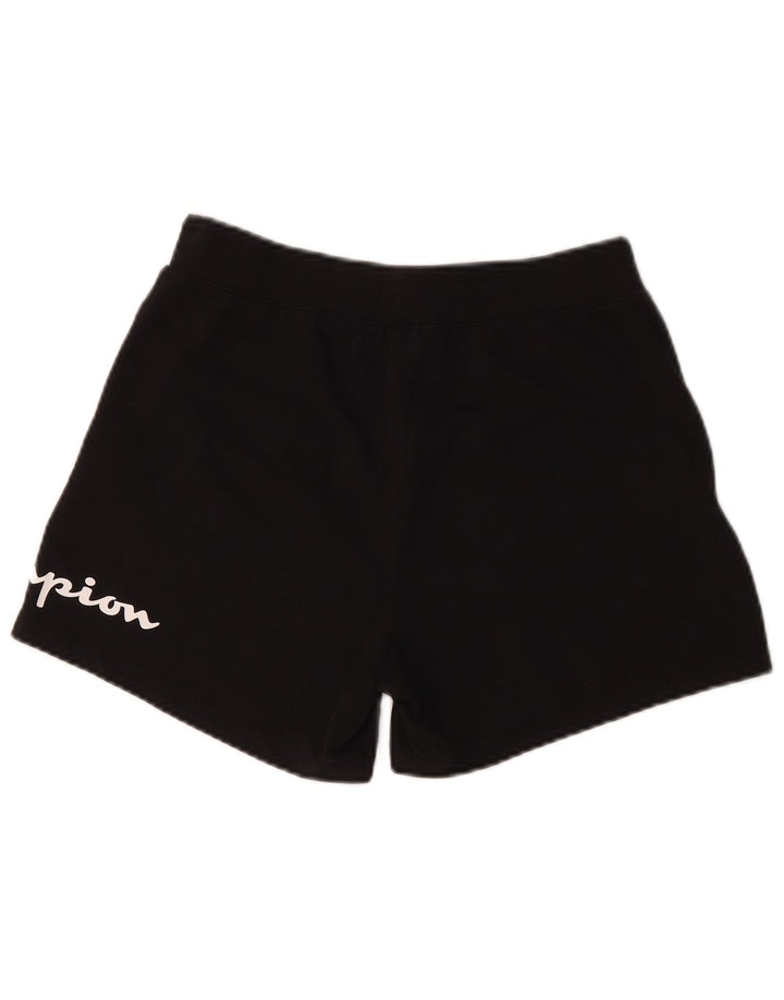 Champion Womens Graphic Sport Shorts UK 14 Medium Black