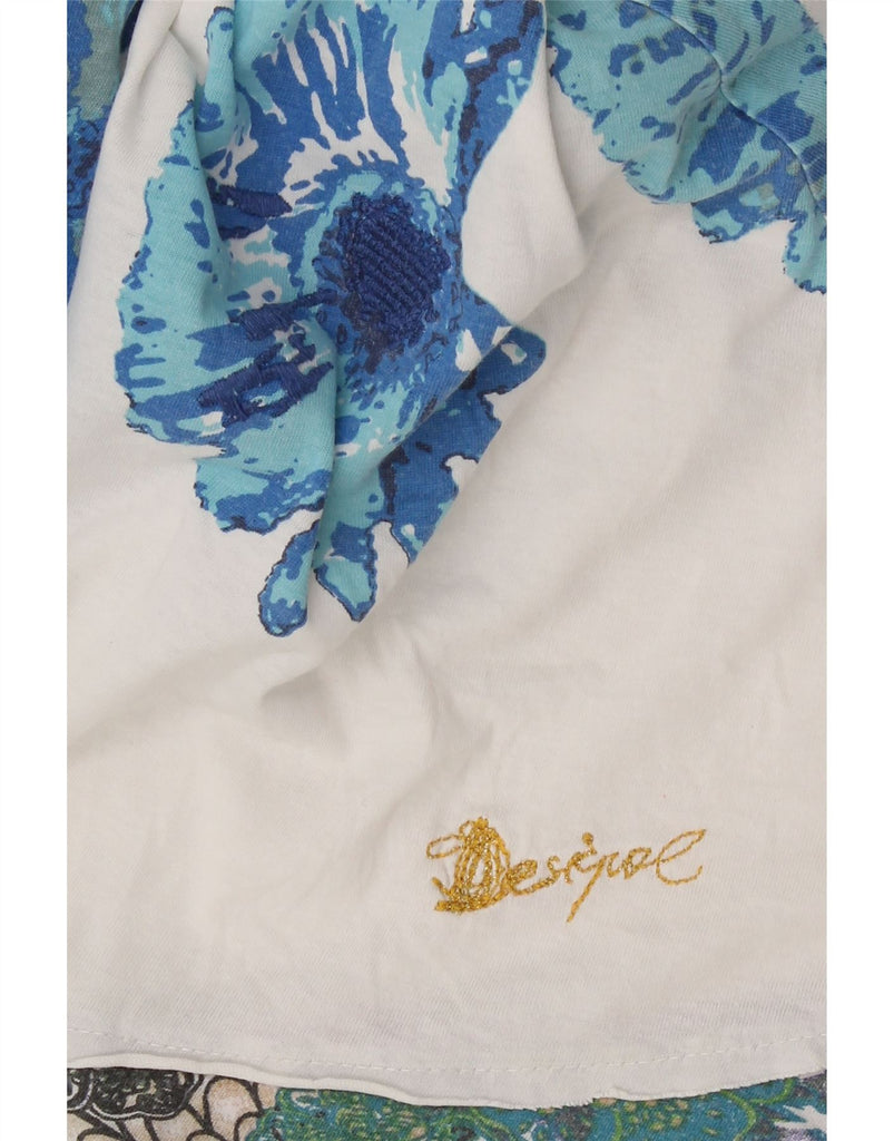 DESIGUAL Womens A-Line Skirt W34 Large White Floral Vintage Desigual and Second-Hand Desigual from Messina Hembry 