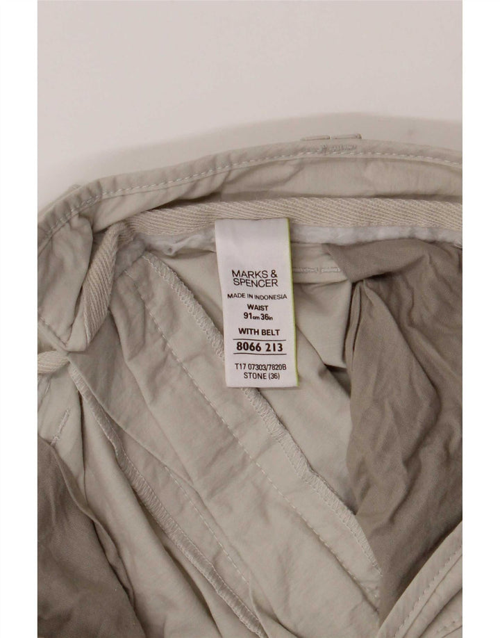 Marks & Spencer Mens Cargo Bermuda Shorts Large W36 Beige Cotton