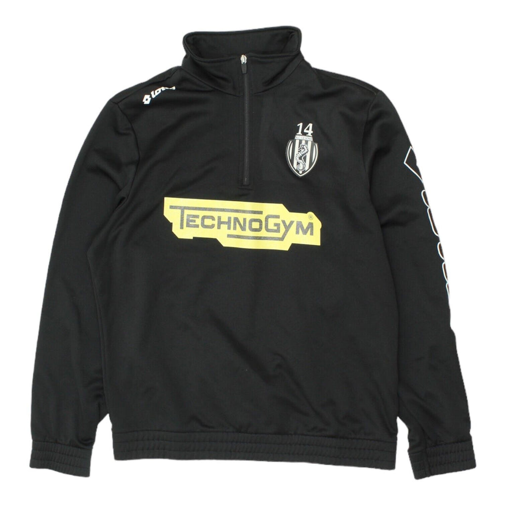 AC Cesena Lotto Mens Black Half Zip Training Jacket | Vintage Football Sports | Vintage Messina Hembry | Thrift | Second-Hand Messina Hembry | Used Clothing | Messina Hembry 