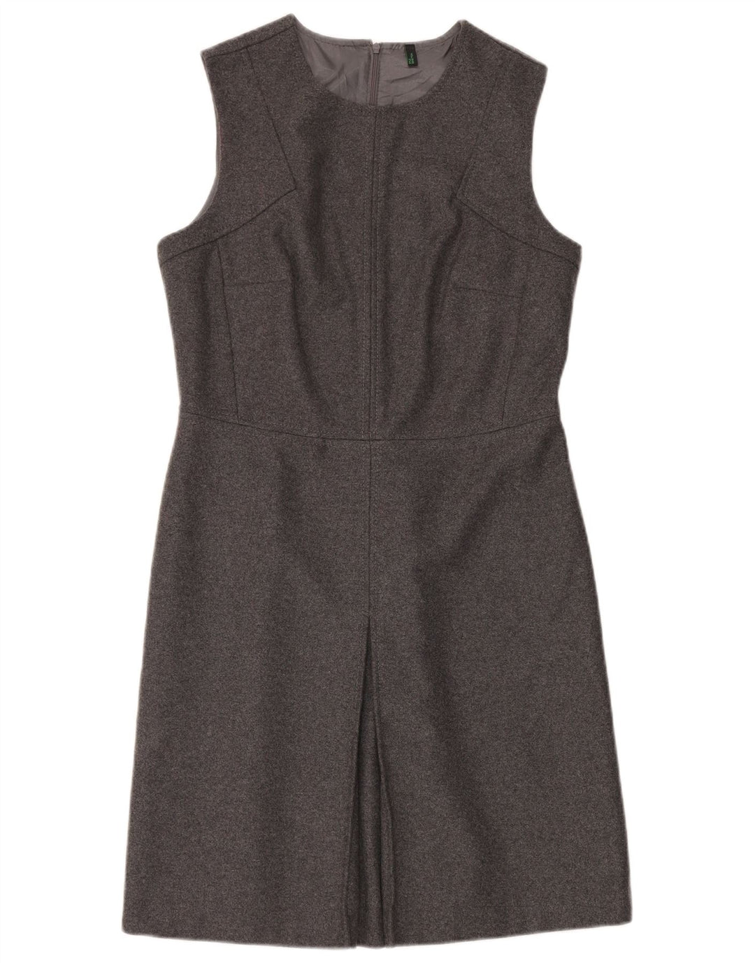 Benetton Womens Sleeveless A-Line Dress UK 14 Medium Grey Wool