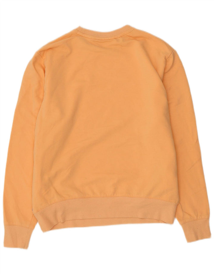 Fila Womens Oversized Sweatshirt Jumper UK 10 Small Orange Cotton