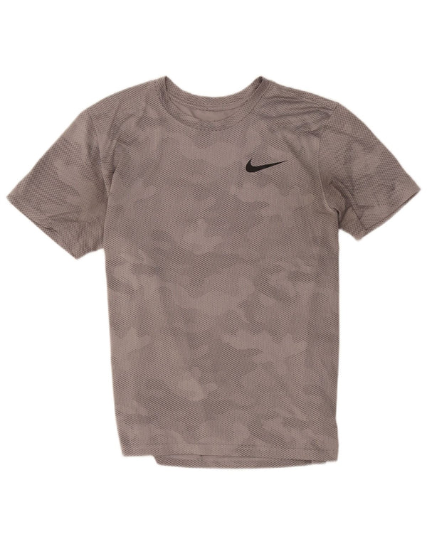Nike Mens Dri Fit T-Shirt Top Medium Grey Camouflage Polyester