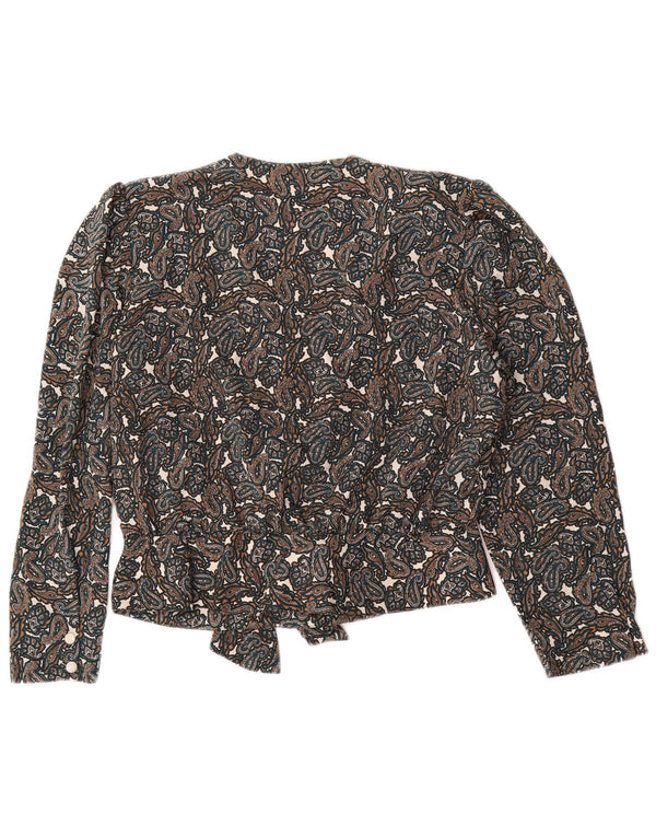DIANA BENTALLS Womens Shirt Blouse IT 46 Large Brown Paisley Polyester
