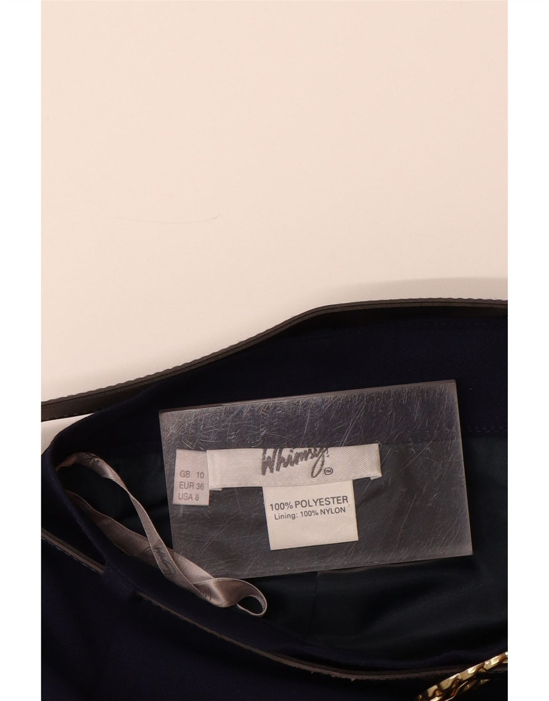VINTAGE Womens Pencil Skirt UK 10 Small W26  Navy Blue Polyester