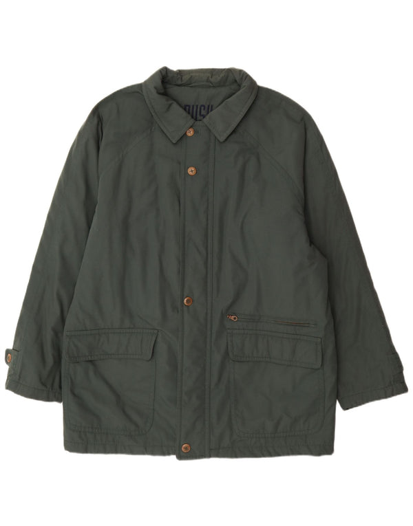 Bush Mens Utility Jacket UK 46 3XL Green Polyester