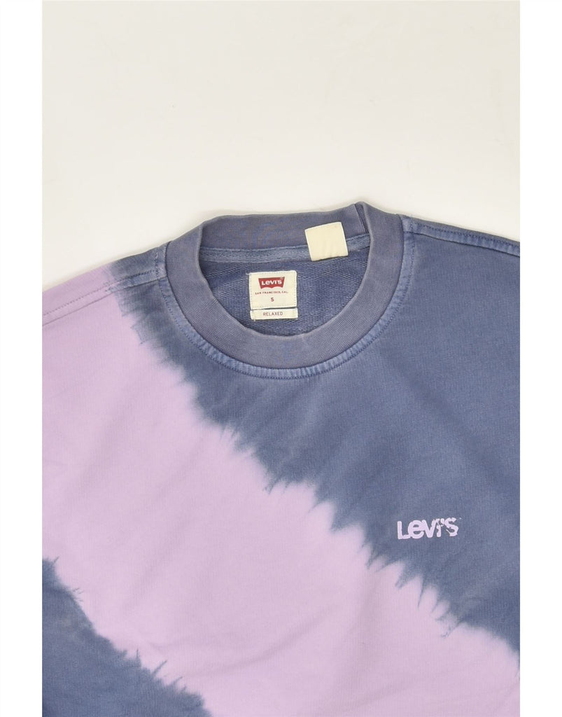 LEVI'S Mens Relaxed Fit Sweatshirt Jumper Small Blue Tie Dye Cotton | Vintage Levi's | Thrift | Second-Hand Levi's | Used Clothing | Messina Hembry 