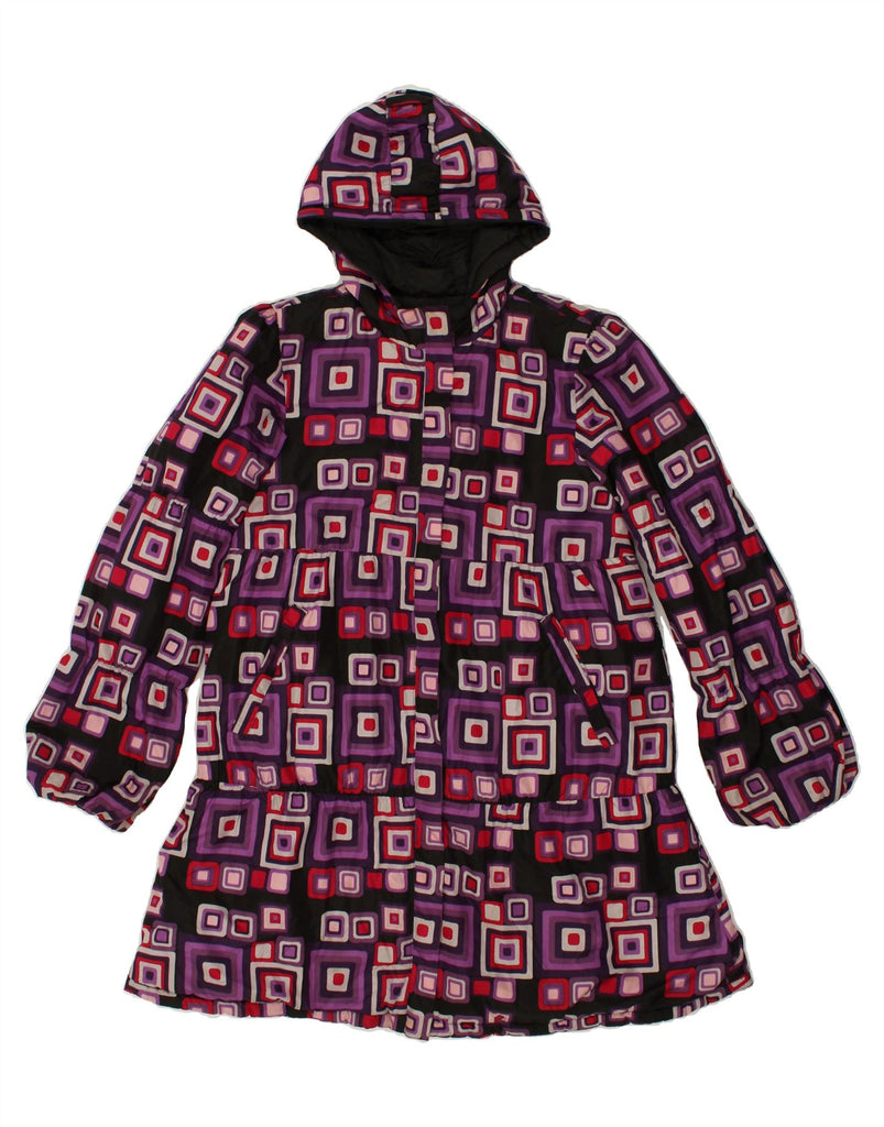 DESIGUAL Girls Hooded Overcoat 13-14 Years XL Multicoloured Geometric | Vintage Desigual | Thrift | Second-Hand Desigual | Used Clothing | Messina Hembry 