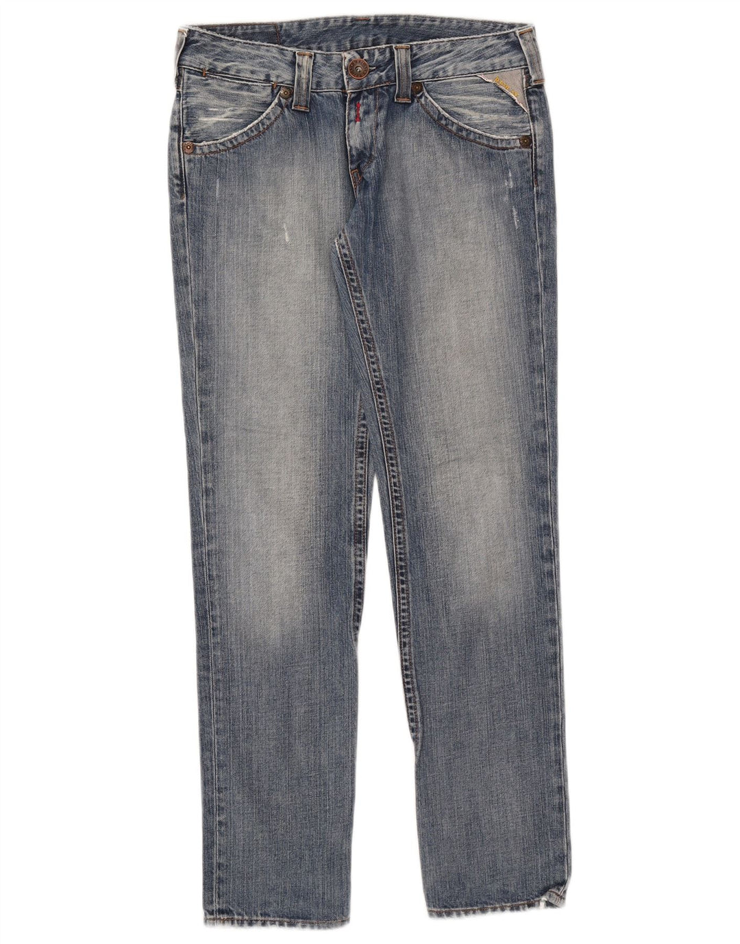 Replay Womens Straight Jeans W28 L30 Blue Cotton