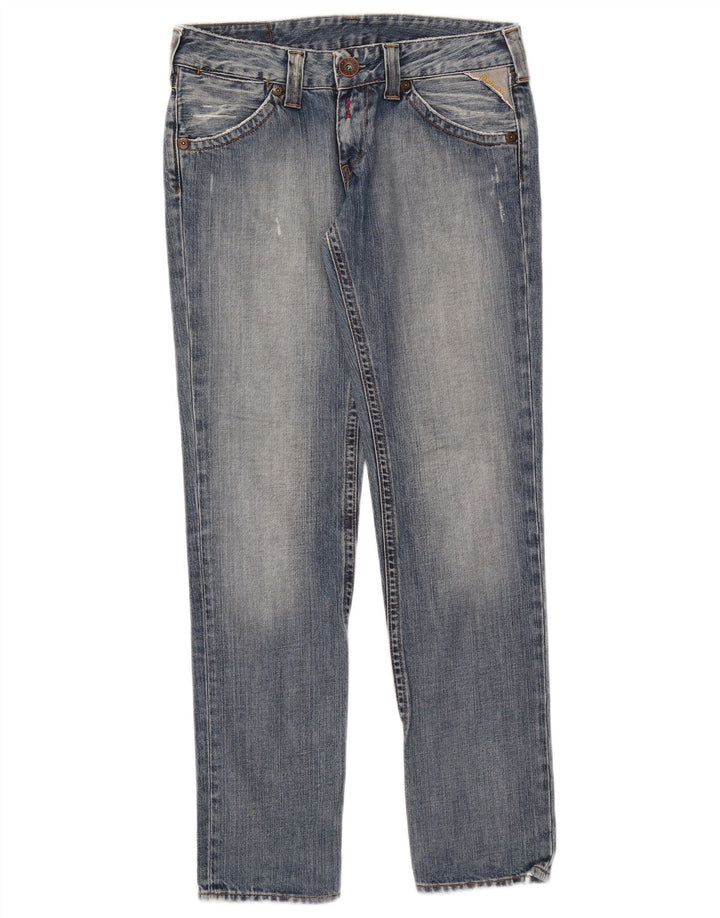 Replay Womens Straight Jeans W28 L30 Blue Cotton