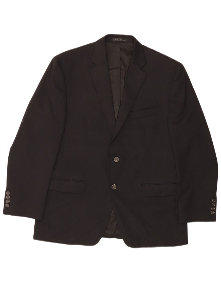 CHAPS Mens 2 Button Blazer Jacket UK 38 Medium Black Wool