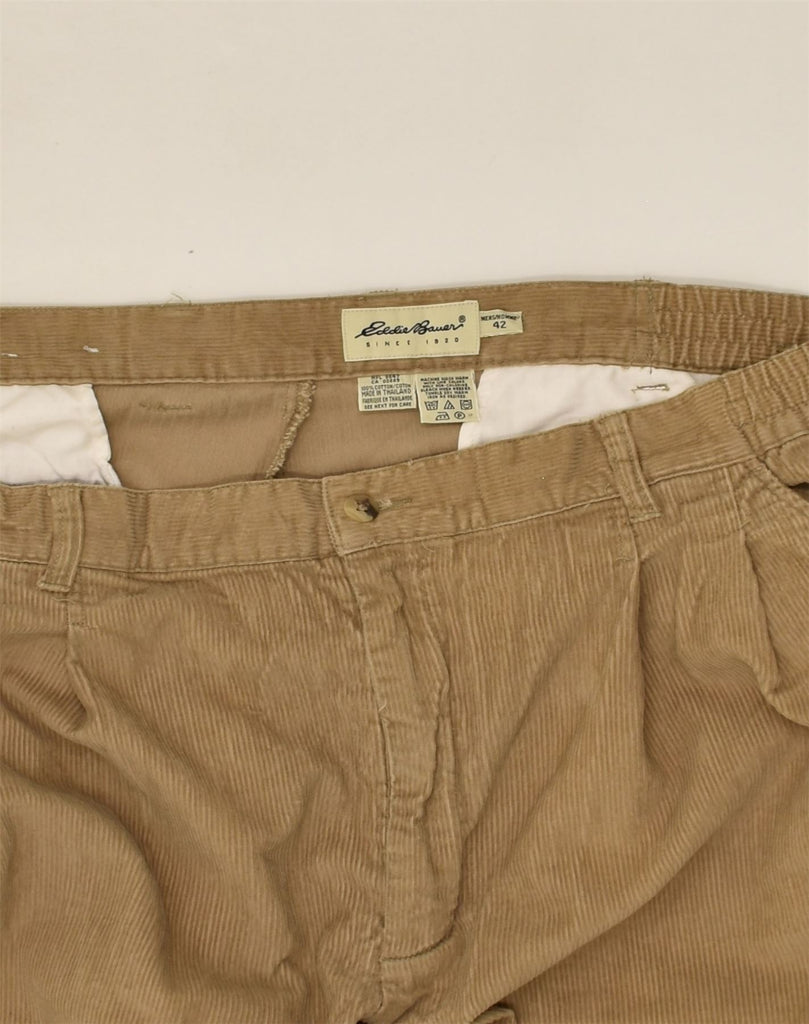 EDDIE BAUER Womens Pegged Corduroy Trousers W42 L30 Beige Cotton | Vintage Eddie Bauer | Thrift | Second-Hand Eddie Bauer | Used Clothing | Messina Hembry 