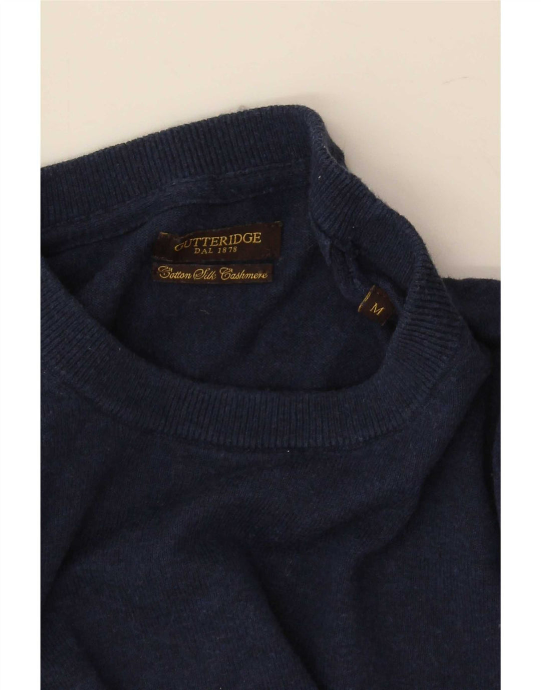 Gutteridge Mens Crew Neck Jumper Sweater Medium Navy Blue Cotton