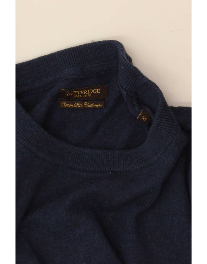 Gutteridge Mens Crew Neck Jumper Sweater Medium Navy Blue Cotton