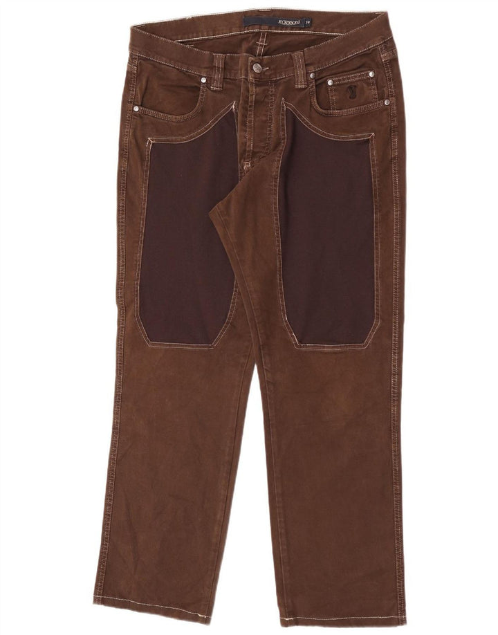 Jeckerson Mens Straight Jeans W38 L30 Brown Cotton