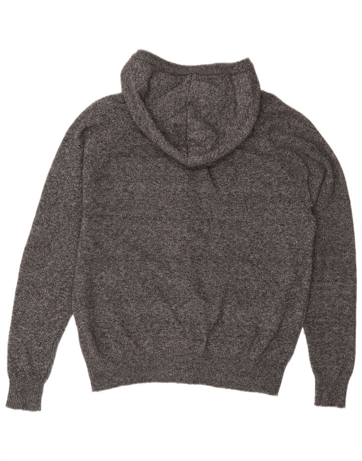 Jack Wills Mens Hooded Cardigan Sweater Medium Grey Flecked Polyester