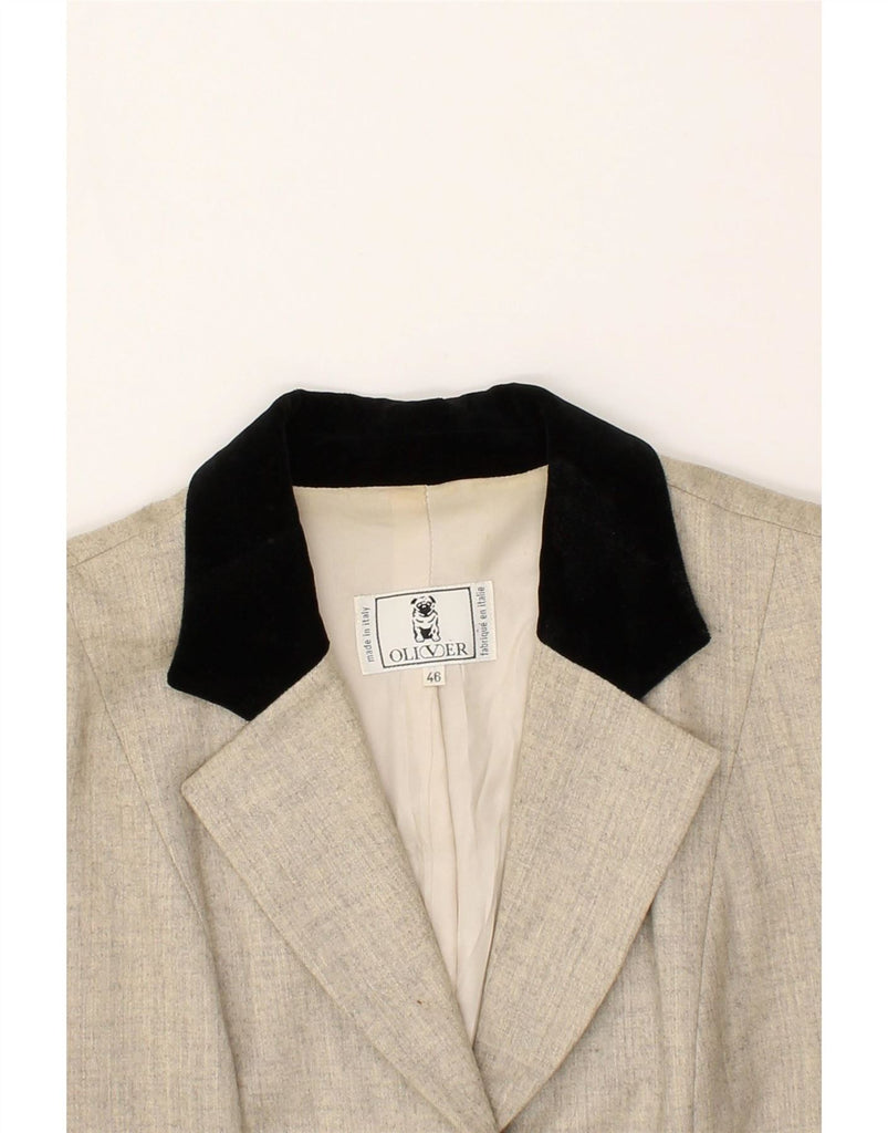 OLIVER BY VALENTINO Womens 3 Button Blazer Jacket IT 46 Large Grey Vintage Oliver By Valentino and Second-Hand Oliver By Valentino from Messina Hembry 