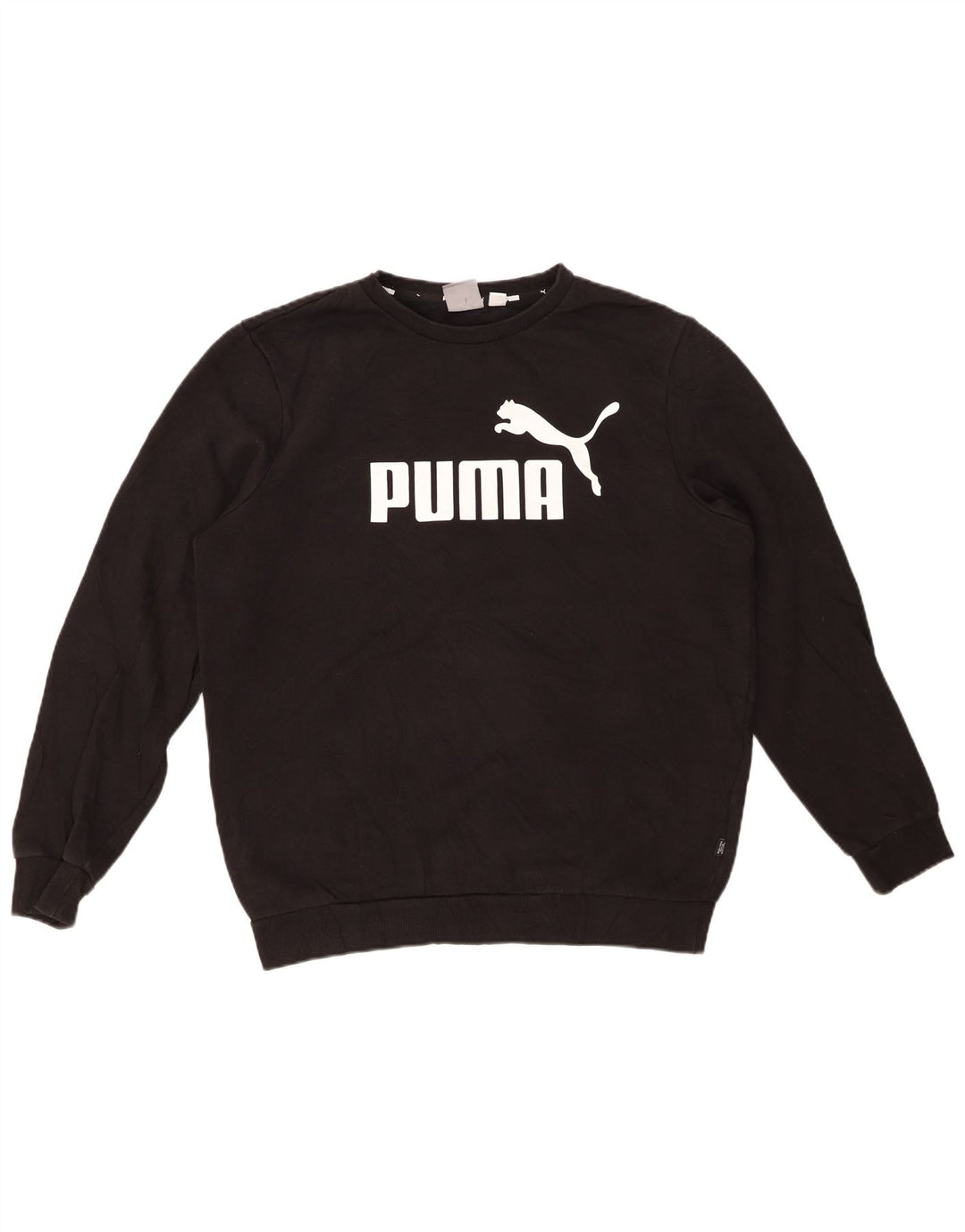 PUMA Mens Graphic Sweatshirt Jumper Medium Black Cotton