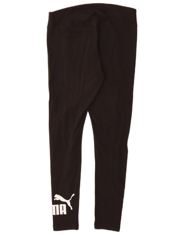 PUMA Womens Graphic Leggings UK 12 Medium  Black Cotton