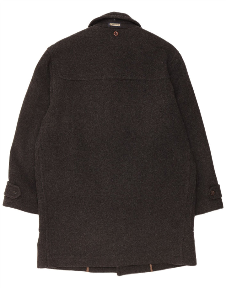 Rodrigo Mens Loose Fit Duffle Coat IT 48 Medium Black Wool