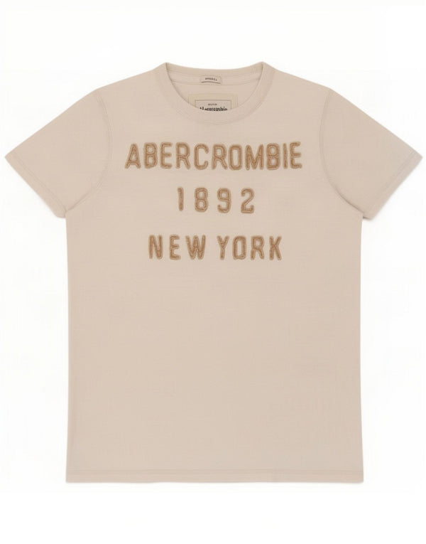Abercrombie & Fitch Mens Muscle Graphic T-Shirt Top Medium White Cotton