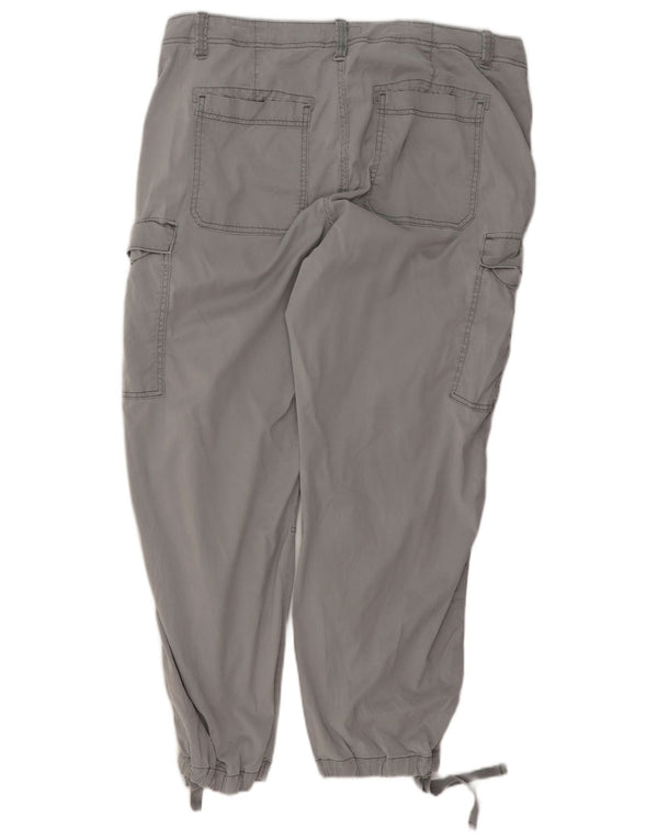 Marks & Spencer Womens Joggers Cargo Trousers UK 20 2XL W40 L29 Grey Cotton