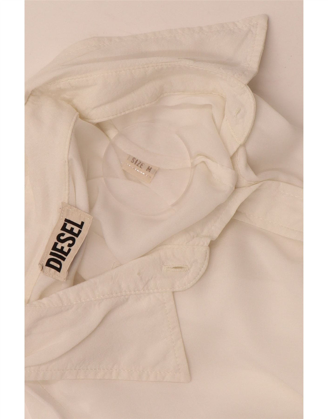 DIESEL Womens Loose Fit Shirt Blouse UK 14 Medium White Rayon