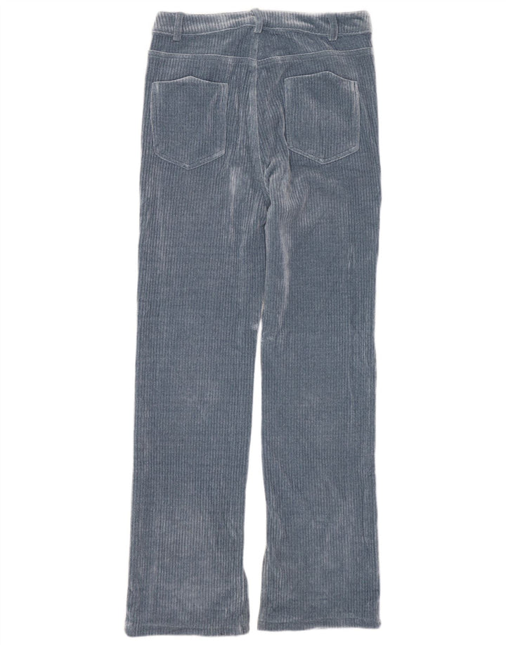 Zara Womens Straight Corduroy Trousers EU 40 Medium W30 L30 Blue Polyester