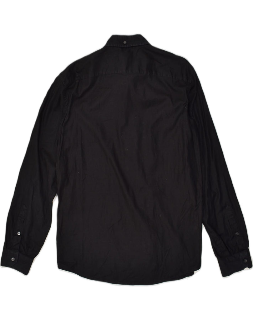 DKNY Mens Shirt Large Black Cotton | Vintage Dkny | Thrift | Second-Hand Dkny | Used Clothing | Messina Hembry 