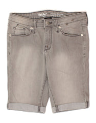 MOSSIMO Womens Bermuda Denim Shorts US 2 XS W26 Grey Cotton