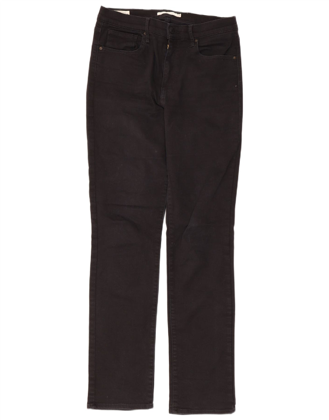 LEVI'S Womens 724 High Rise Straight Jeans W31 L31 Black Cotton