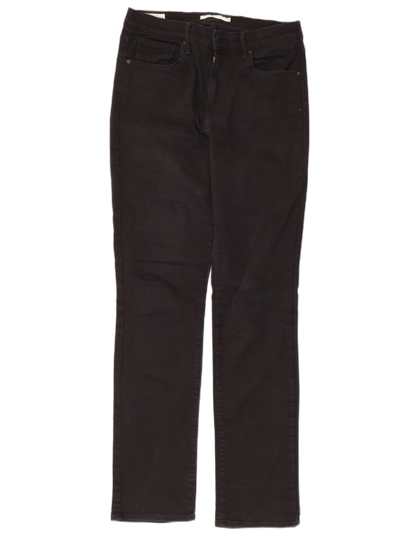 LEVI'S Womens 724 High Rise Straight Jeans W31 L31 Black Cotton