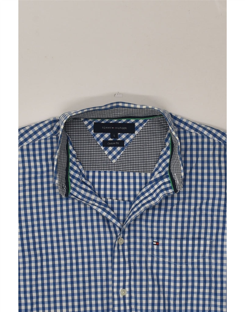 TOMMY HILFIGER Mens Custom Fit Shirt Small Blue Gingham Cotton | Vintage Tommy Hilfiger | Thrift | Second-Hand Tommy Hilfiger | Used Clothing | Messina Hembry 