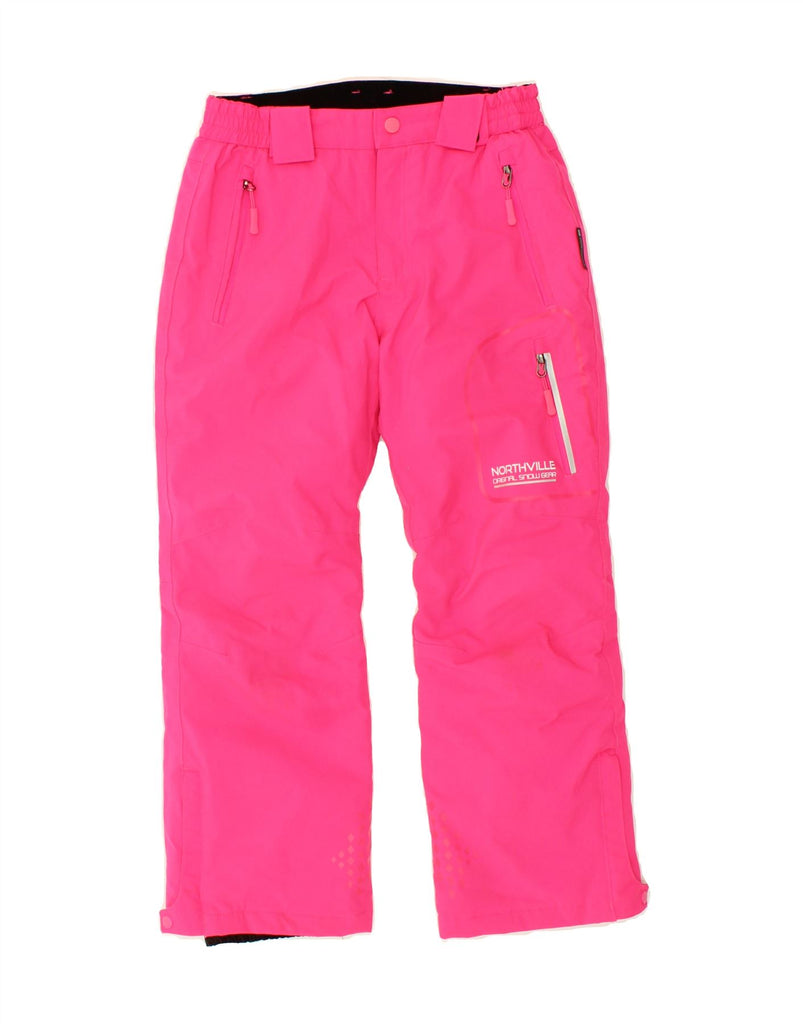 VINTAGE Girls Ski Trousers 9-10 Years W26 L23  Pink Polyester Vintage Vintage and Second-Hand Vintage from Messina Hembry 