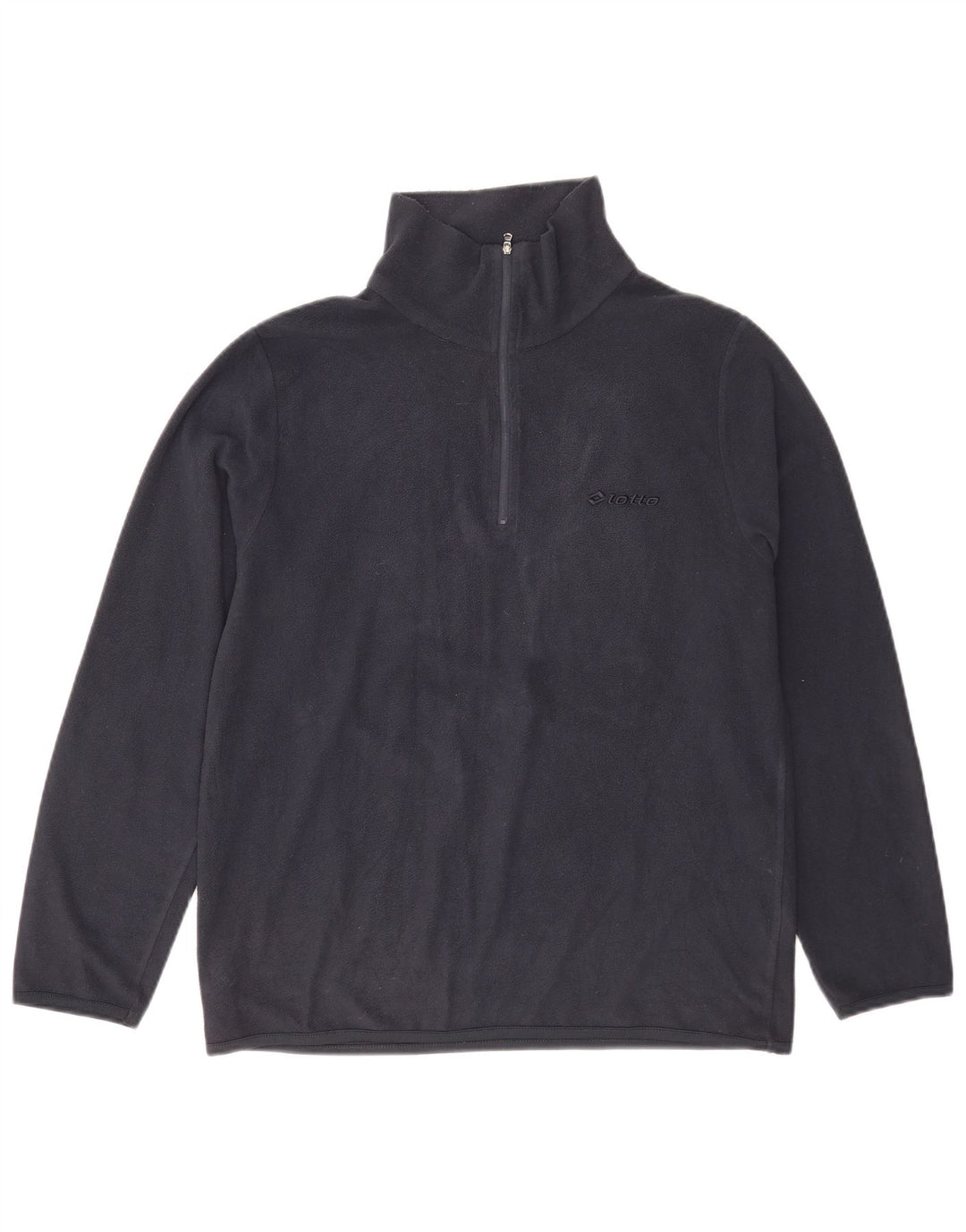 Lotto Mens Zip Neck Fleece Jumper Medium Navy Blue Polyester