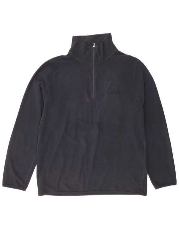 Lotto Mens Zip Neck Fleece Jumper Medium Navy Blue Polyester