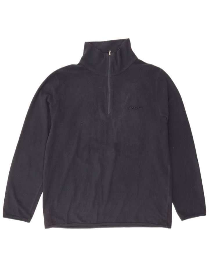 Lotto Mens Zip Neck Fleece Jumper Medium Navy Blue Polyester