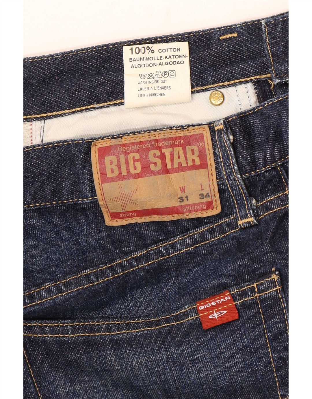 Big Star Mens Straight Jeans  W31 L31 Blue Cotton