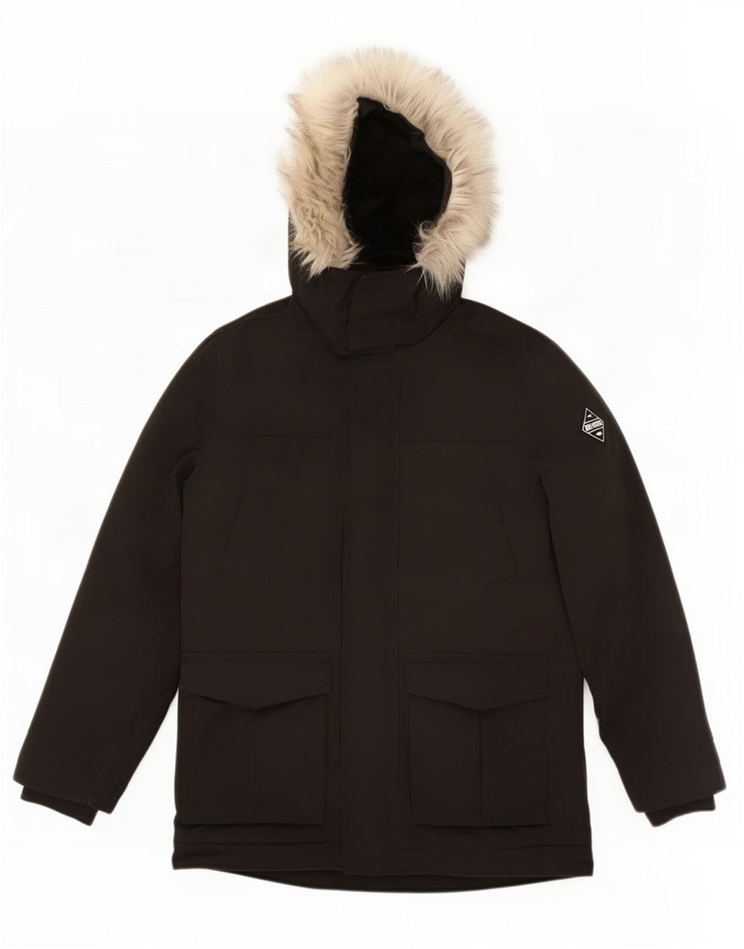 Hollister Mens Hooded Ski Jacket UK 36 Small Black Polyester