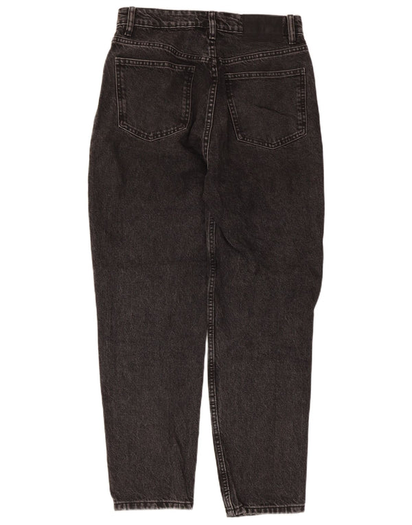 Zara Womens High Waist Tapered Jeans EU 38 Small W28 L27 Black Cotton