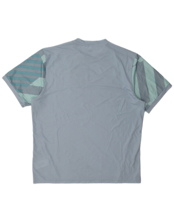 Puma Mens T-Shirt Top XL Blue Geometric Polyester