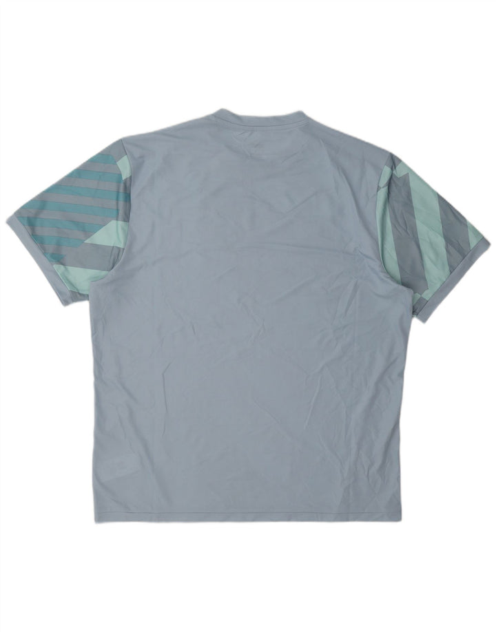 Puma Mens T-Shirt Top XL Blue Geometric Polyester